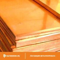 Лист медный 110х600х1500 мм М3р ГОСТ 495-92